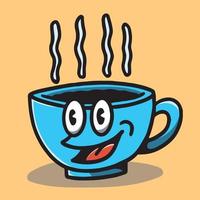 Hand drawn cute coffee mug illustration vector