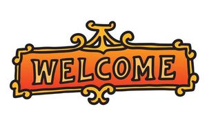 Hand drawn colorful welcome banner illustration vector