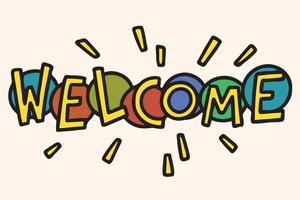 Hand drawn colorful welcome banner illustration vector