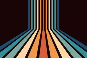 Perspective colorful retro striped lines background vector