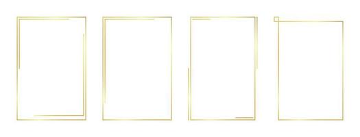 rectangle gold frame vector