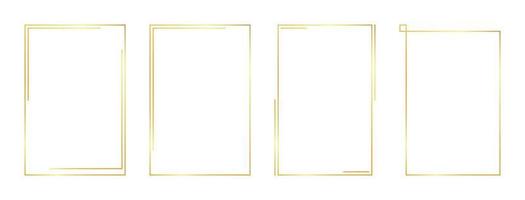 rectangle gold frame vector