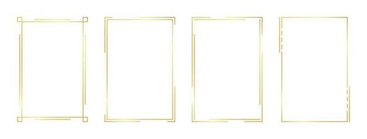 rectangle gold frame vector