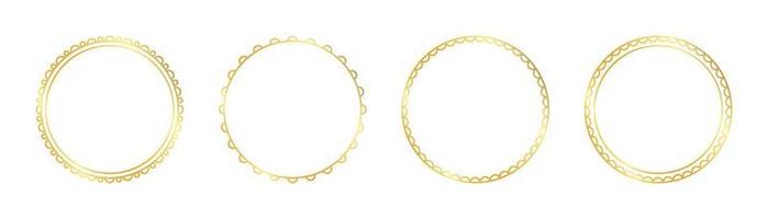 circle gold frame vector