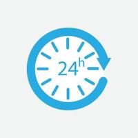 24 hours customer business support 24 hours delivery hour with round arrow vector