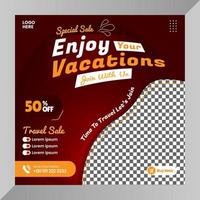 Traveler for social media banner or flyer post vector