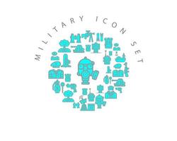 Military icon set design on white background vector