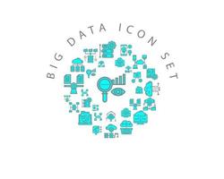 Big data icon set design on white background vector