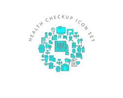 health checkup icon set design on white background vector