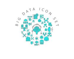 Big data icon set design on white background vector