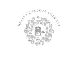 health checkup icon set design on white background vector