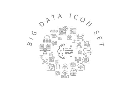 Big data icon set design on white background vector