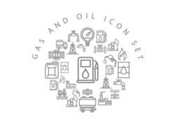 Gas and oil icon set design on white background. vector