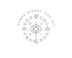 Human organs icon set design on white background. vector