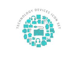 Technology devices icon set design. vector