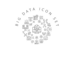 Big data icon set design on white background vector