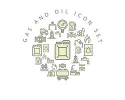 Gas and oil icon set design on white background. vector