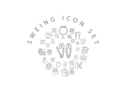 Sweing  icon set design on white background. vector