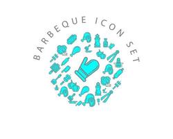 Barbeque icon set design on white background. vector