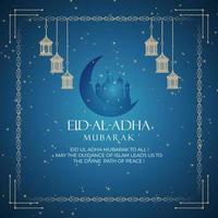 plantilla de banner de redes sociales del festival islámico eid al adha mubarak vector