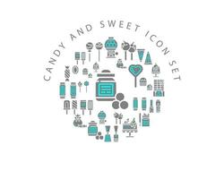 Candy and sweet icon set design on white background. vector