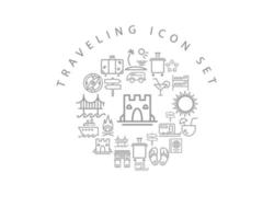 Traveling icon set design on white background. vector