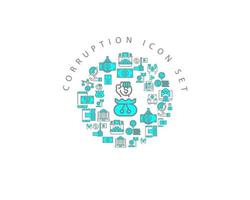 Corruption icon set design on white background. vector