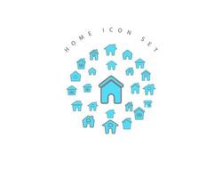 Home icon set design on white background. vector
