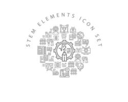 Stem elements icon set design. vector