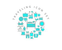 Traveling icon set design on white background. vector