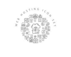 Web hosting icon set design on white background. vector