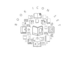 Book icon set design on white background. vector