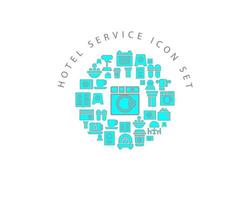 Hotel service icon set design on white background vector