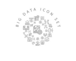 Big data icon set design on white background vector