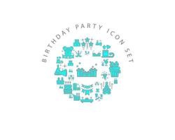 Birthday party  icon set design on white background. vector