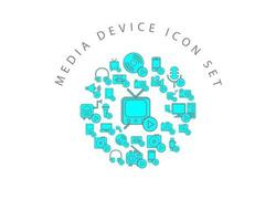 Media device icon set design on white background vector