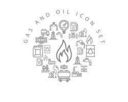 Gas and oil icon set design on white background. vector