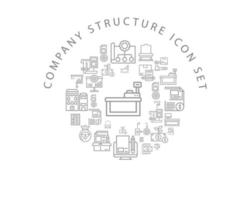 Computer structure icon set design on white background. vector