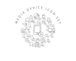 Media device icon set design on white background vector