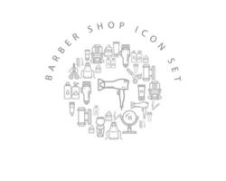 Barbar shop icon set design on white background vector