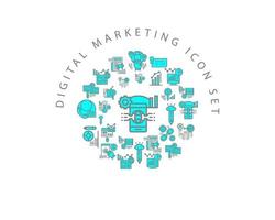 Digital Marketing icon set design on white background vector