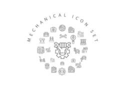 Mechanical icon set design on white background. vector