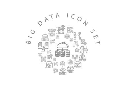 Big data icon set design on white background vector