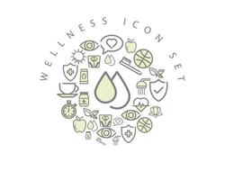 Wellness interface icon set design on white background. vector