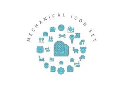 Mechanical icon set design on white background. vector