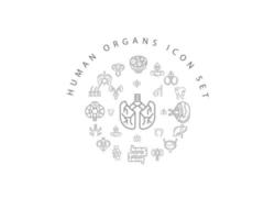 Human organs icon set design on white background. vector