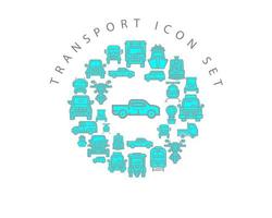 diseño de conjunto de iconos de transporte sobre fondo blanco. vector