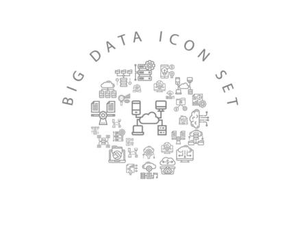 Big data icon set design on white background vector