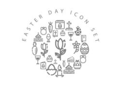 Easter day icon set design on white background. vector