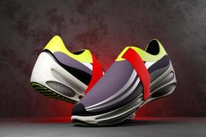 Sneaker premium 3d Render Object isolated on a black background photo